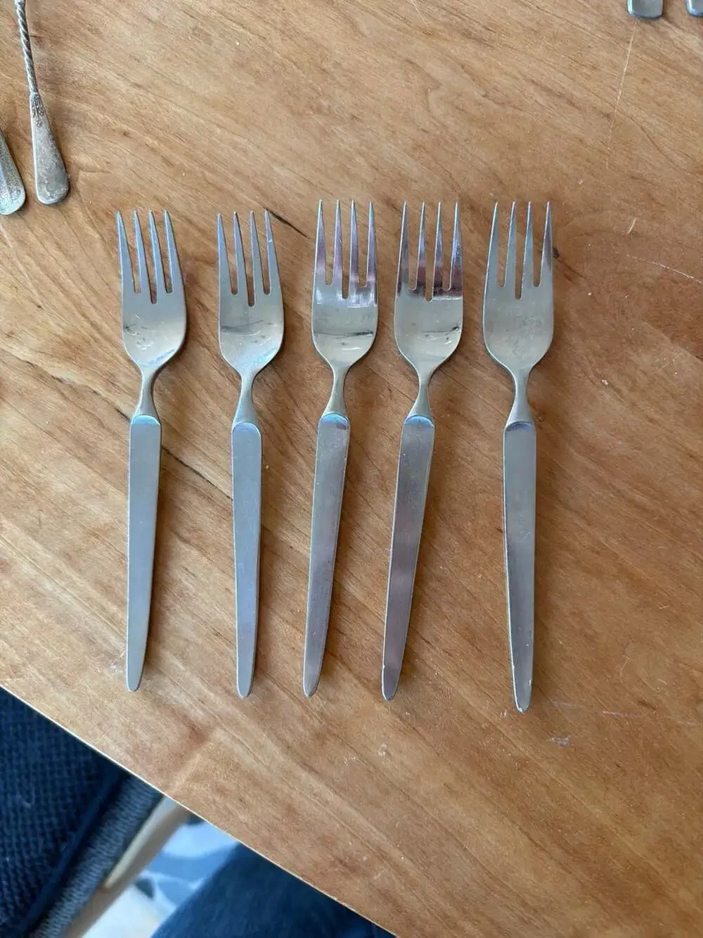Set of 5 Stanley‎ Roberts SRI Sienna Brushed Stainless Steel Salad Forks Japan
